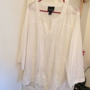 Lace detail cotton top